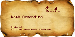 Koth Armandina névjegykártya